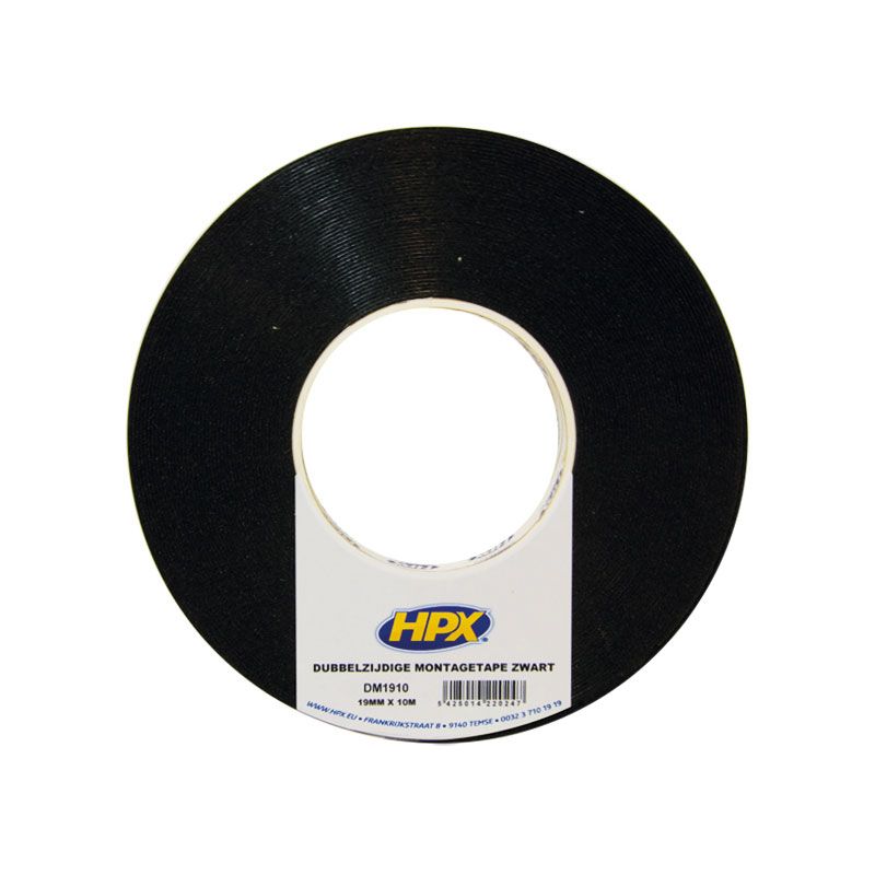 Foamtape zwart - 12 mm x 10 m 