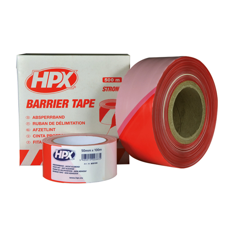 Barrier tape rood/wit 70 mm x 500 m