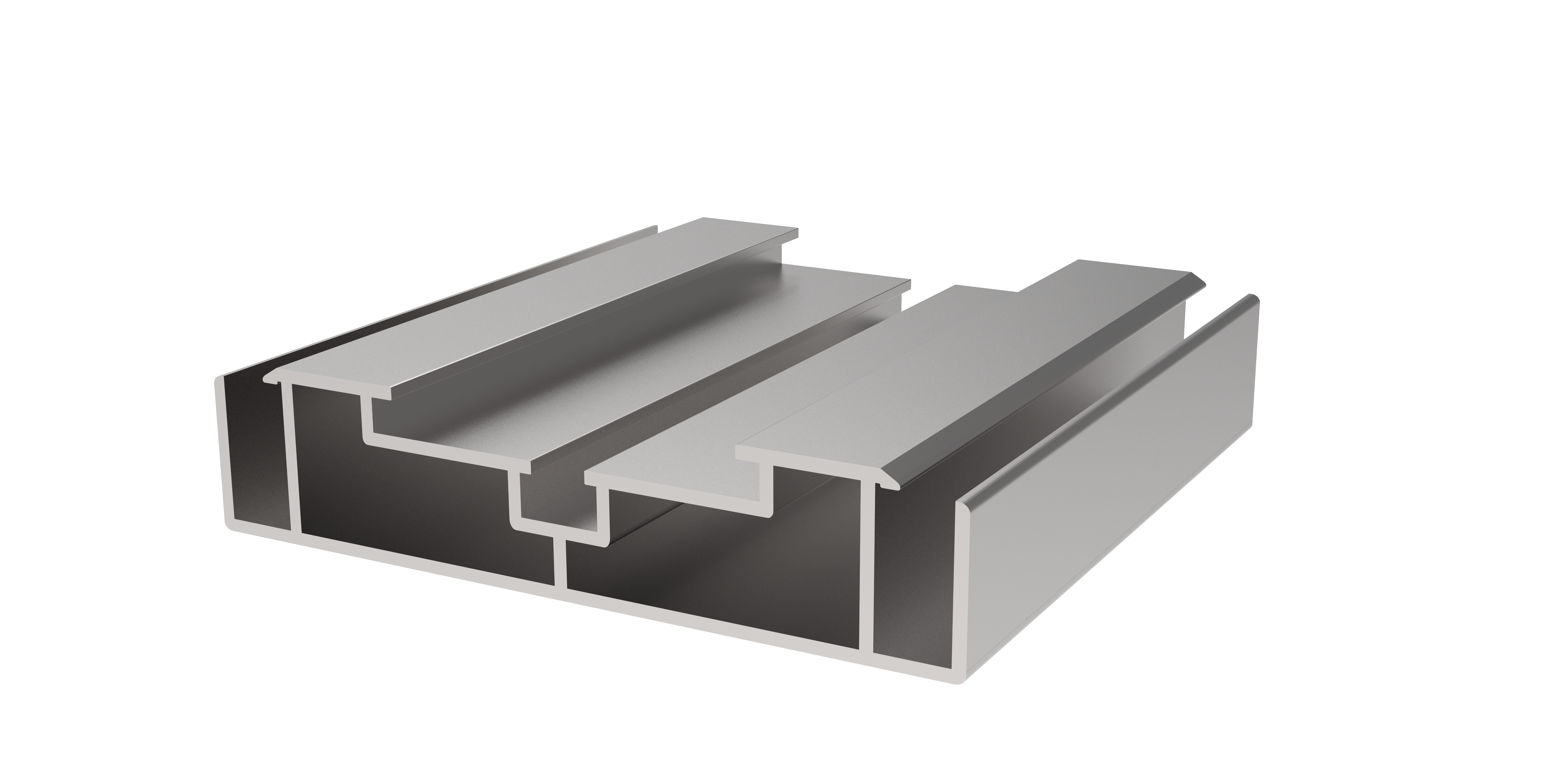 Lichtbak 100 mm profiel - basis profiel -zilver geanodiseerd
