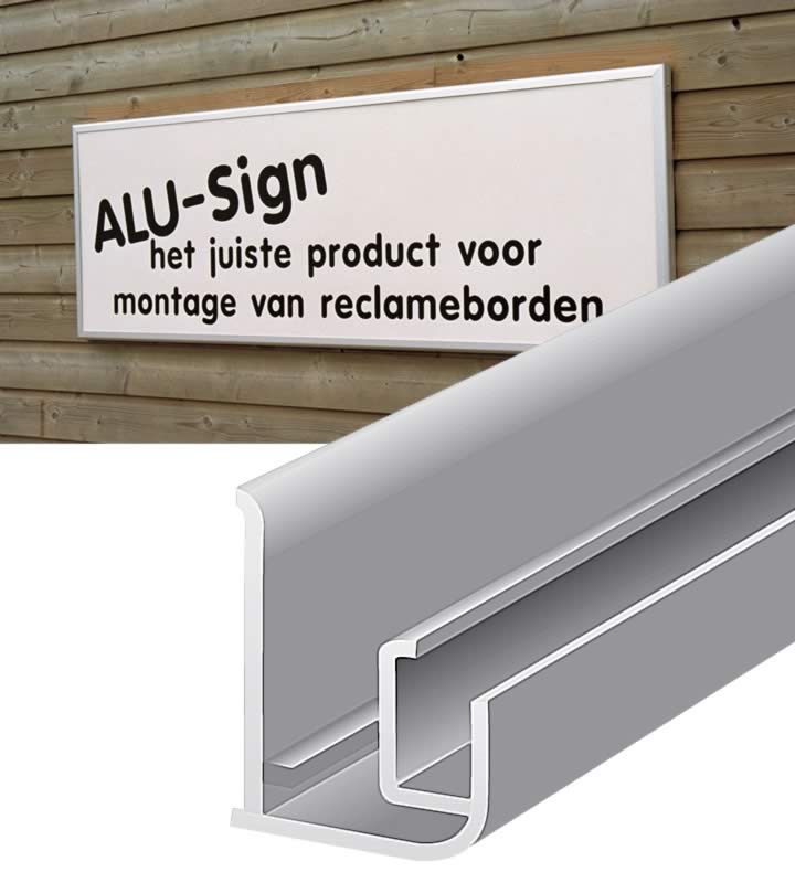 Alu sign gezandstraald en geanodiseerd