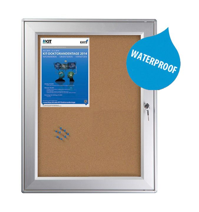 Notitiebord decoratief kurk - afsluitbaar - waterdicht - 4 x A4