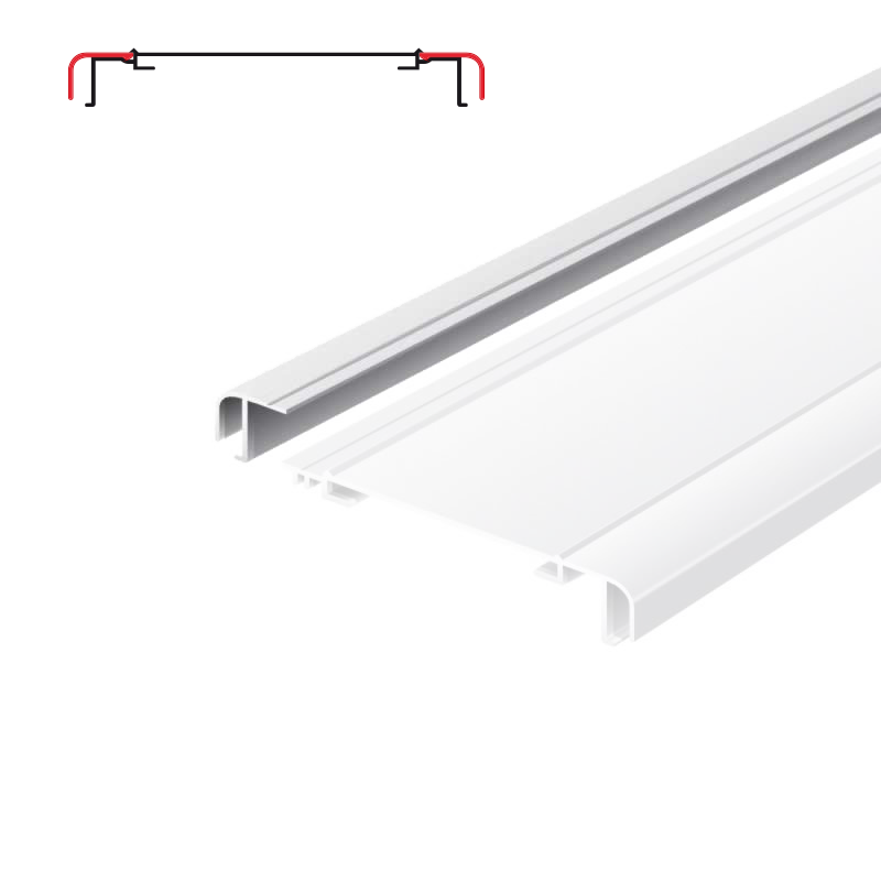 Lichtreclame profiel 200 mm softline zonder lijsten geanodiseerd