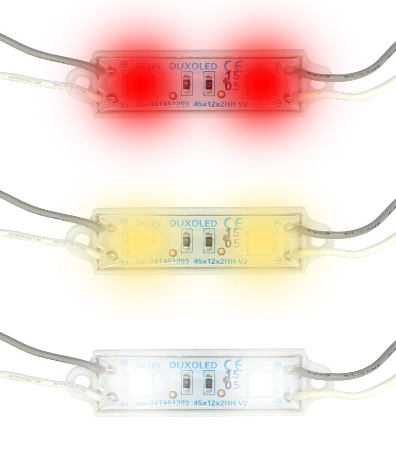 LED blok - 2 LEDS standaard - rood 