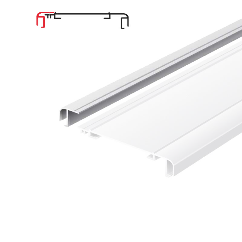 Lichtreclame profiel 170 mm softline met 1 lijst geanodiseerd