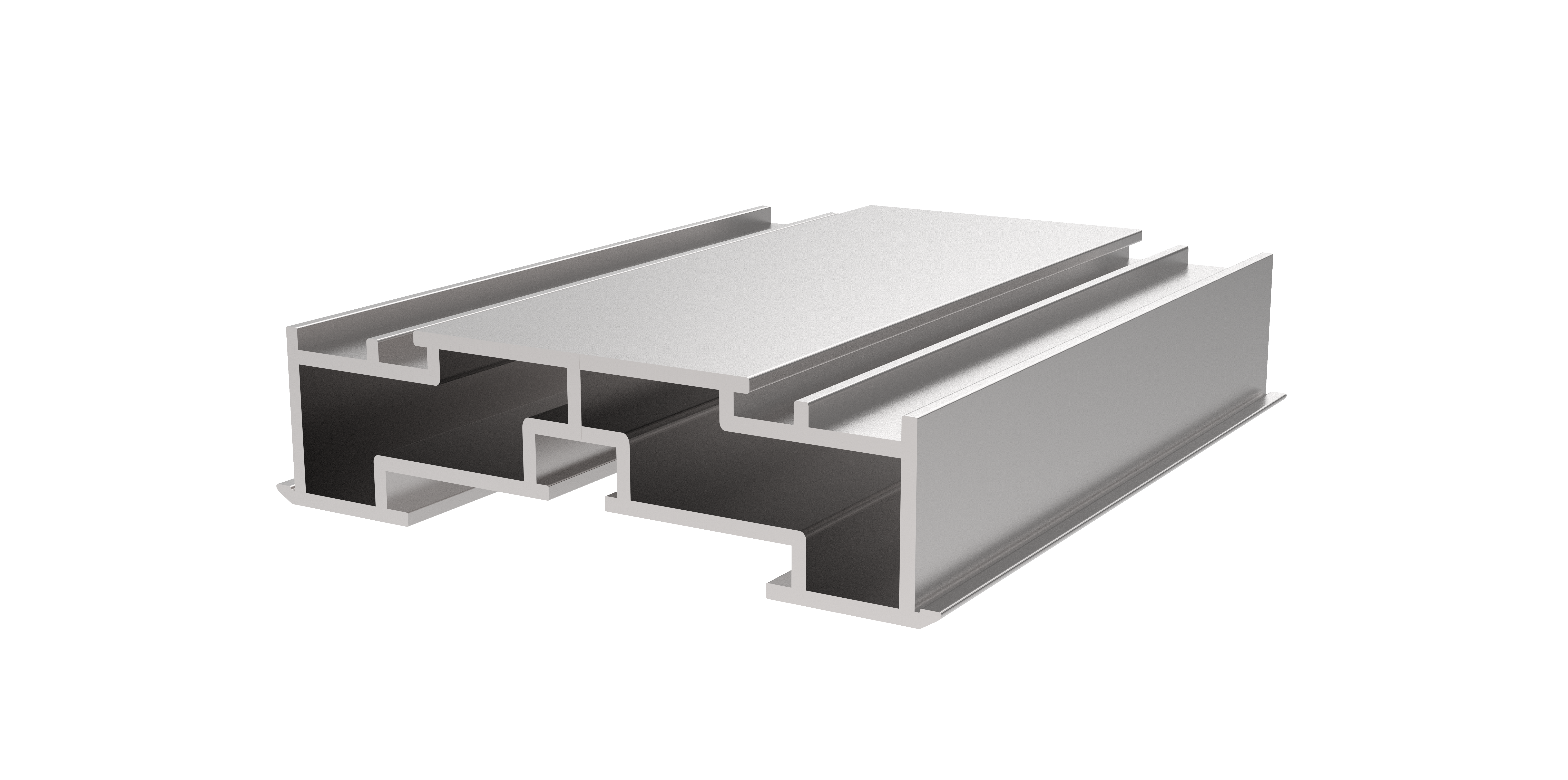 Lichtbak 100 mm profiel- zonder lijsten -zilver geanodiseerd